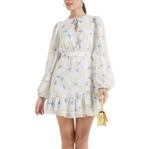 Ted Baker NWT Suziiee Womens Waisted Mini Dress with Asymmetric Ruffles